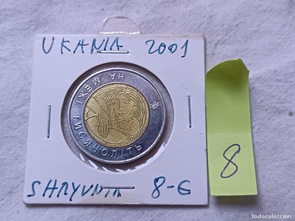 Old Coins of Europe: Moneda Bimet&aacute;lica, en estuche de Cart&oacute;n, Ucrania, con notas en el cart&oacute;n