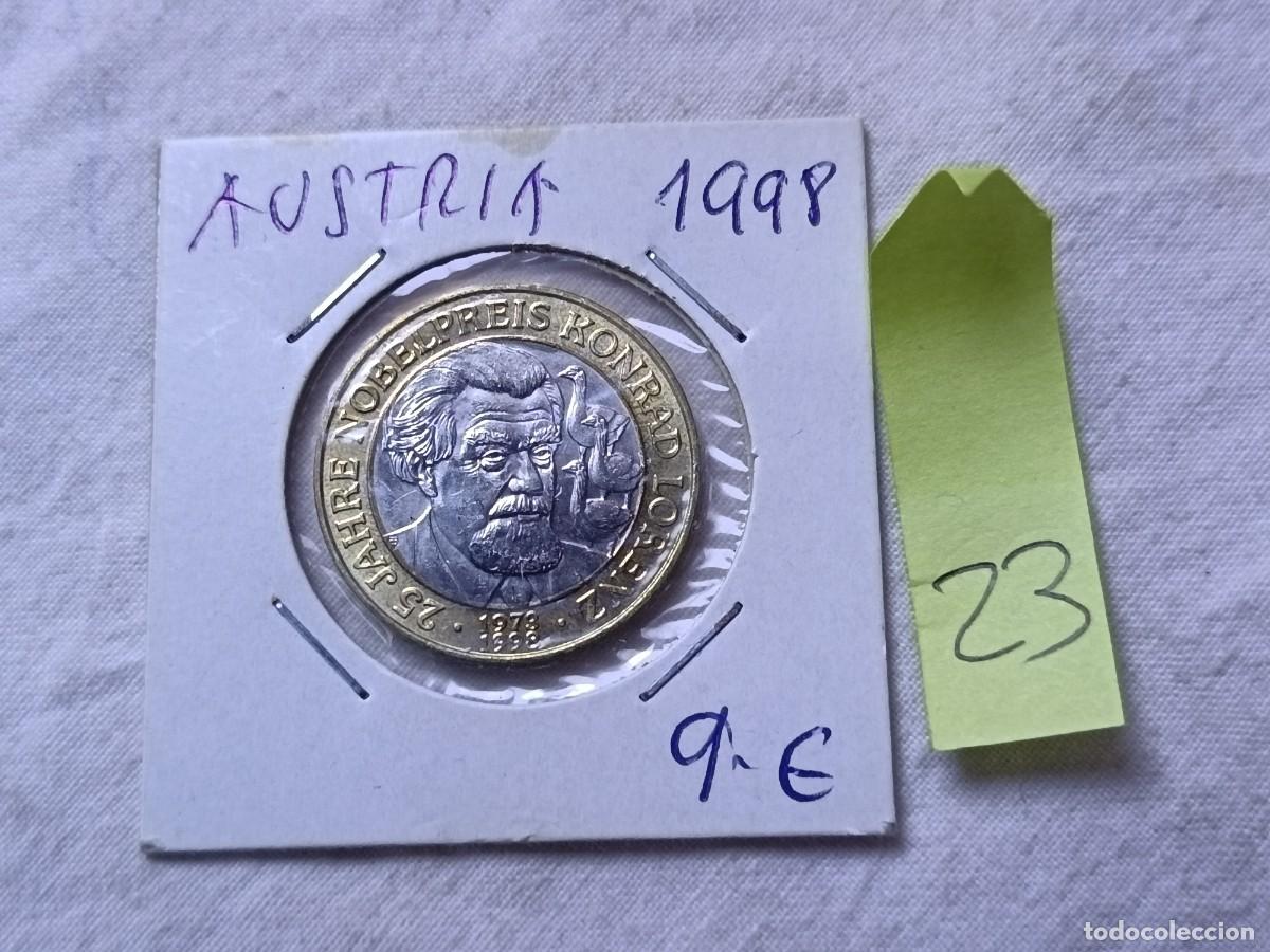 Monedas antiguas de Europa: Moneda Bimet&aacute;lica, en estuche de Cart&oacute;n, Austria, con notas en el cart&oacute;n