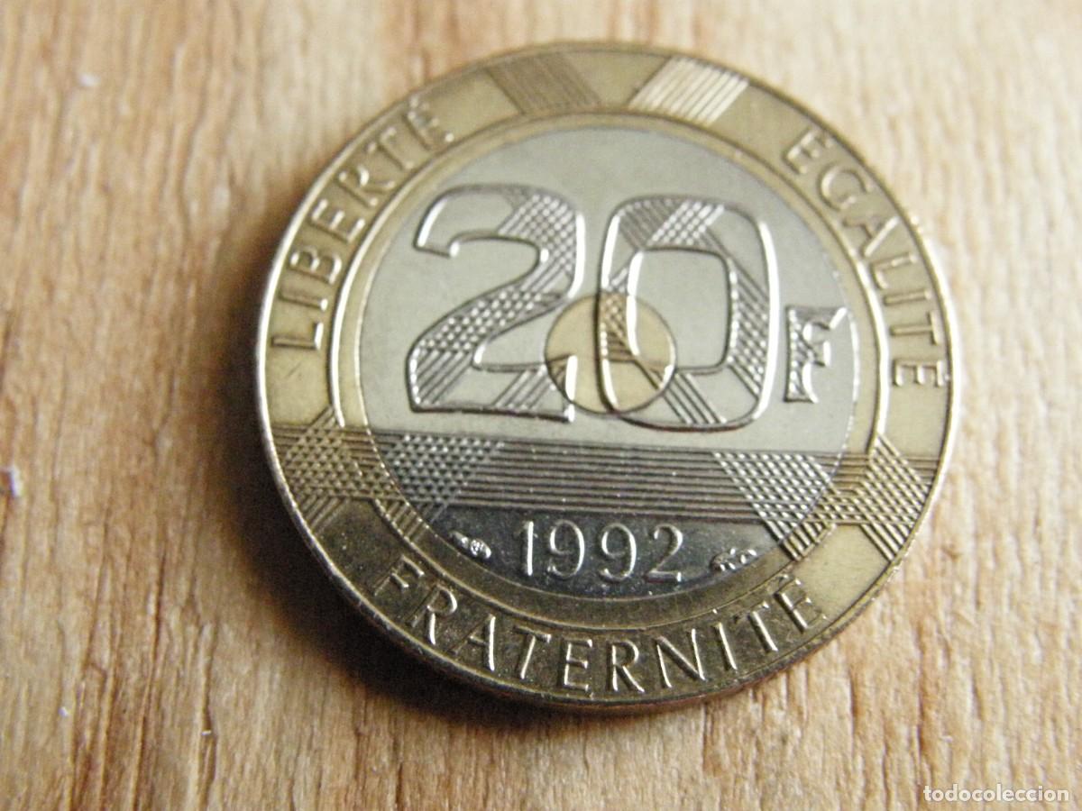 Monedas antiguas de Europa: FRANCIA 20 FRANCOS 1992 MONEDA TRIMETALICA MONT SAINT MICHEL