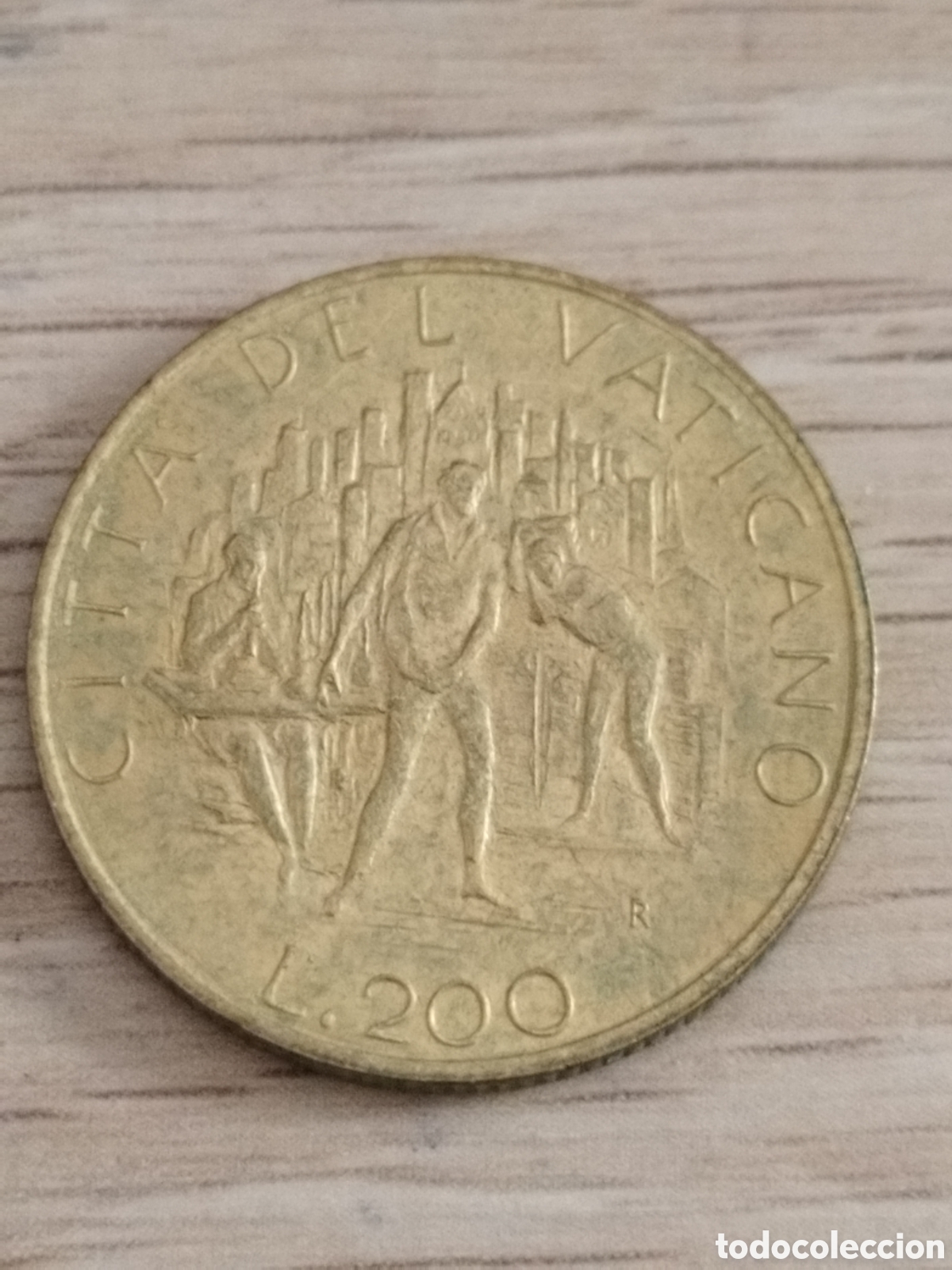 Moedas antigas da Europa: Vaticano moneda de 200 liras de 1989 km#217 (s&oacute;lo 60.000)