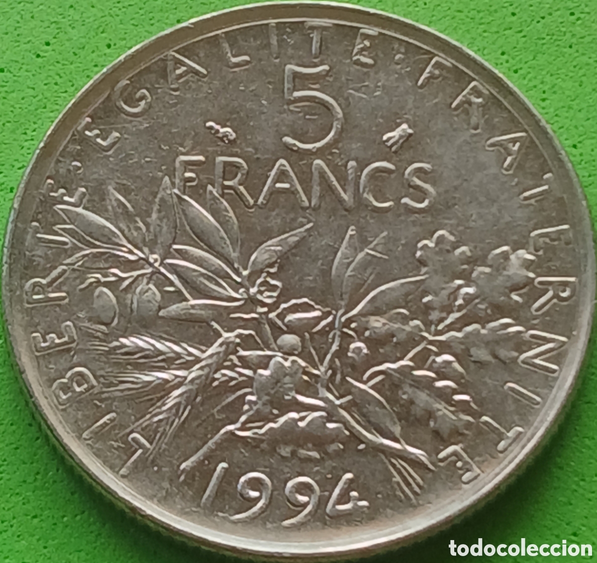 Monedas antiguas de Europa: Francia 5 francos 1994 km#926a marca de ceca &rdquo; abeja &rdquo; - RARA (R)!!!