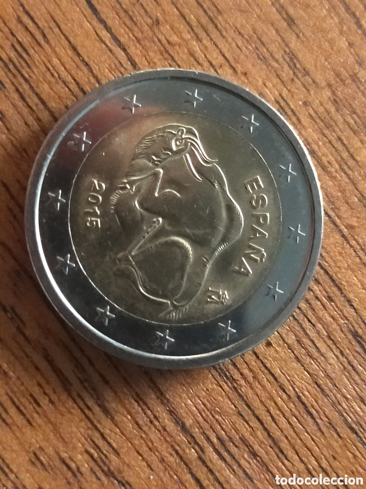 Moedas antigas da Europa: moneda conmemorativa de 2 euros de Espa&ntilde;a del a&ntilde;o 2015, dedicada a la Cueva de Altamira