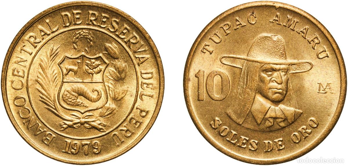 Monedas antiguas de Europa: Peru Republic 1979 10 Soles de Oro Brass Lima Mint (82220000) 5.46g UNC KM 272.2
