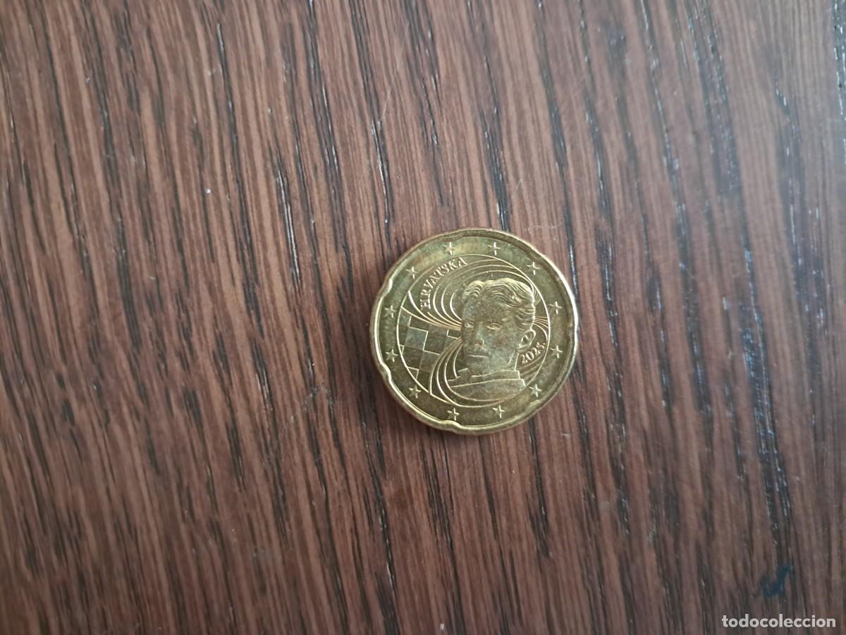 Monedas antiguas de Europa: moneda de 20 c&eacute;ntimos de euro de Croacia, Nikola Tesla, a&ntilde;o 2025.