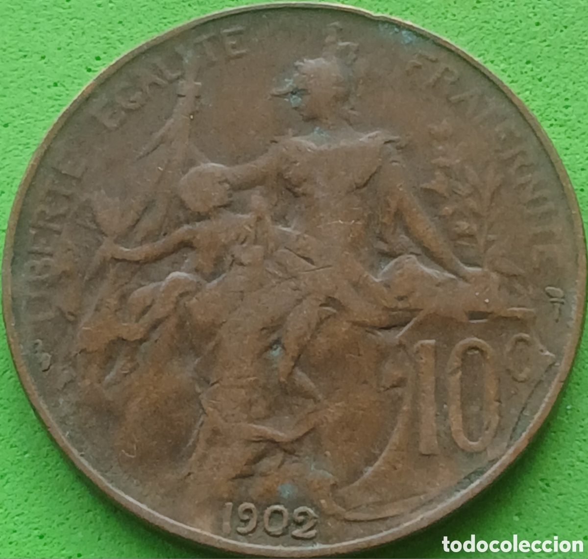 Monedas antiguas de Europa: Francia 10 c&eacute;ntimos 1902 km#843