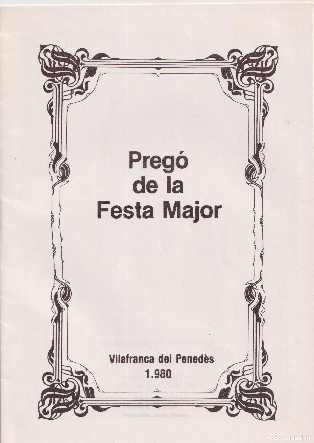 Monete antiche di Europa: PREG&Oacute; DE LA FESTA MAJOR - VILAFRANCA DEL PENED&Egrave;S - 1980