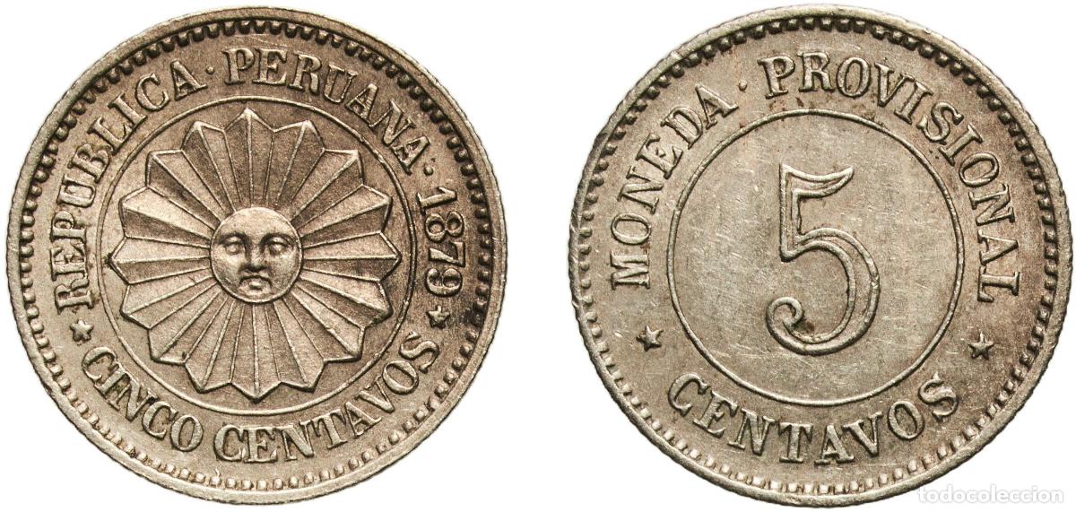 Monedas antiguas de Europa: Peru Republic 1879 5 Centavos Copper-nickel (12000000) 2.5g AU KM 197