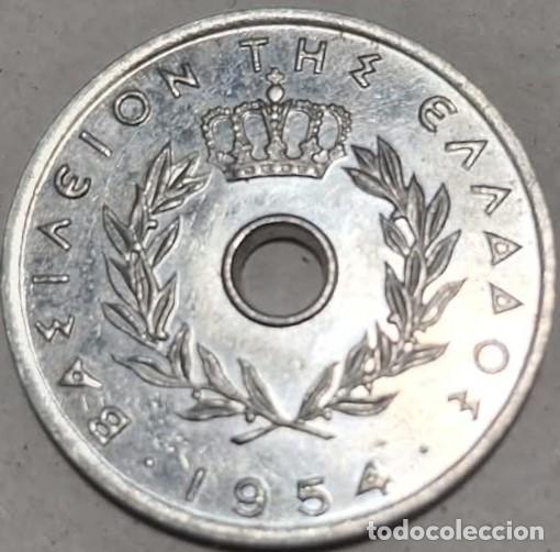 Monedas antiguas de Europa: Grecia, 5 Lepta 1954 BB (Pablo I) KM#77./ Sin Circular?, la de las fotos.