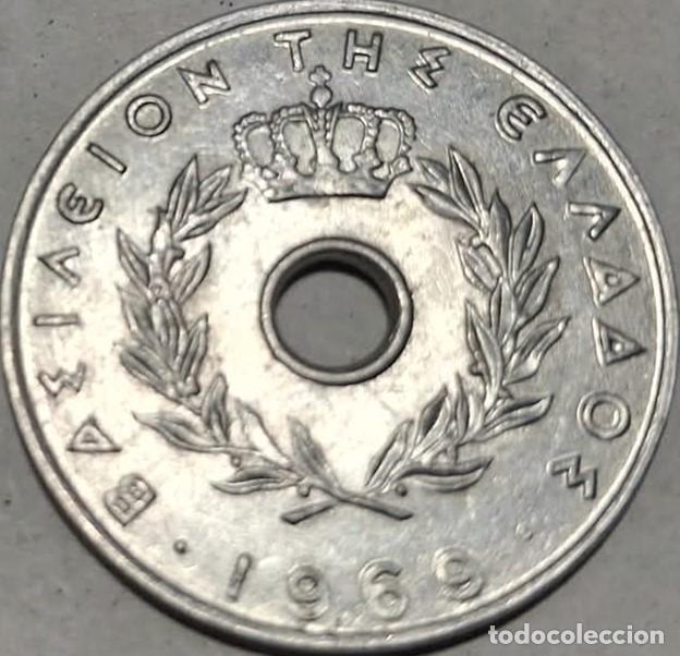 Monedas antiguas de Europa: Grecia, 20 Lepta 1969 (Constantino II) KM#78./ Sin Circular?, la de las fotos.