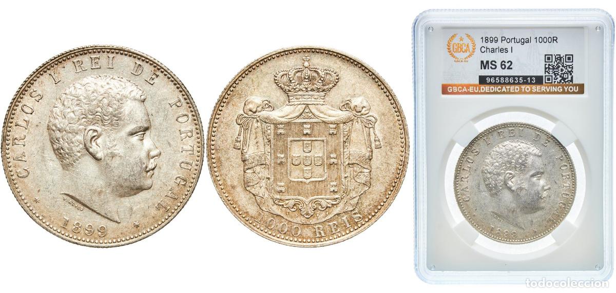 Monedas antiguas de Europa: Portugal Kingdom 1899 1000 R&eacute;is - Carlos I Silver (.9167) Lisbon Mint (1500000) 25g GBCA MS KM 540