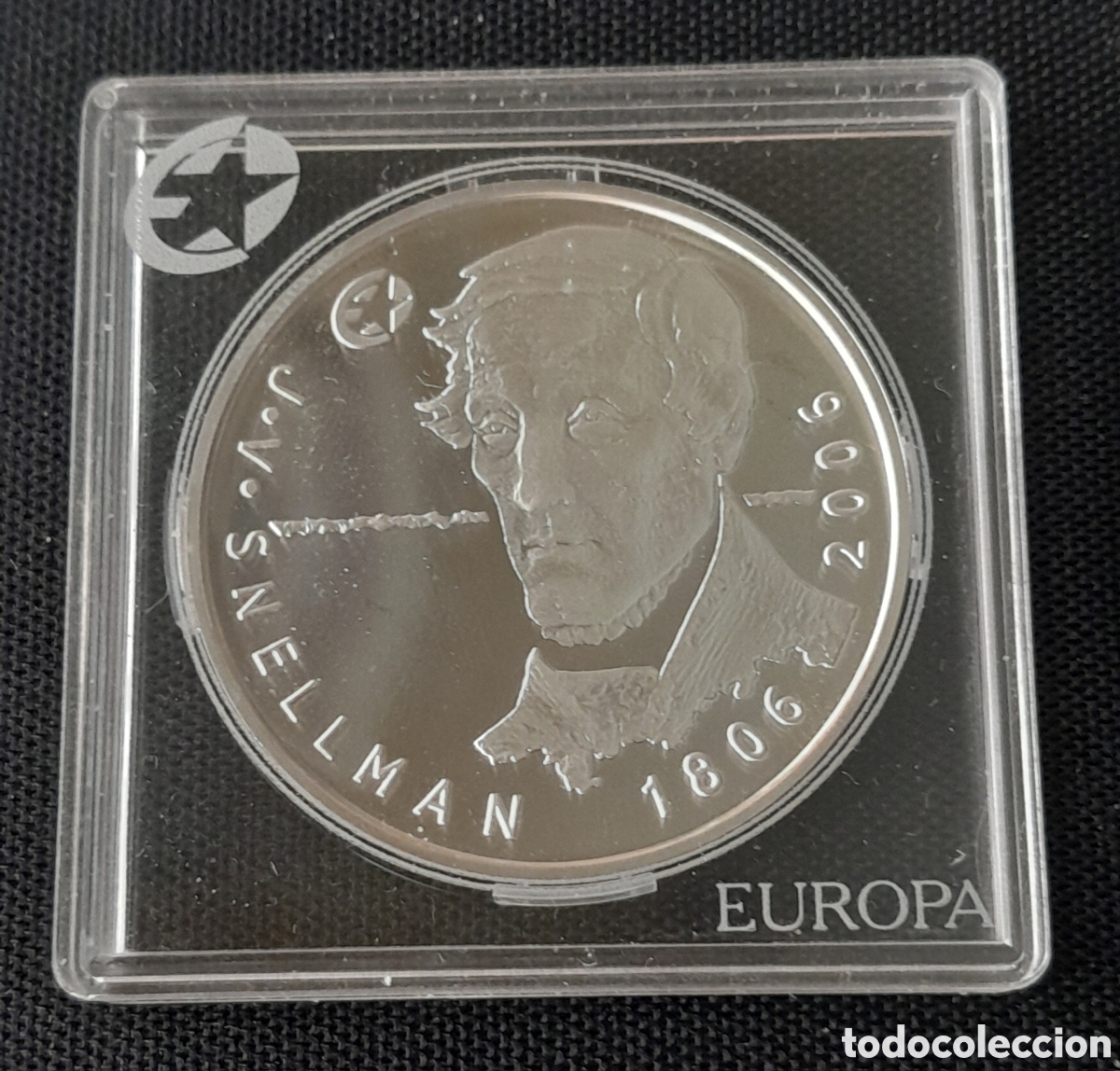 Monedas antiguas de Europa: Finlandia.10 Euros 2006 J.V. Snellman. Moneda plata