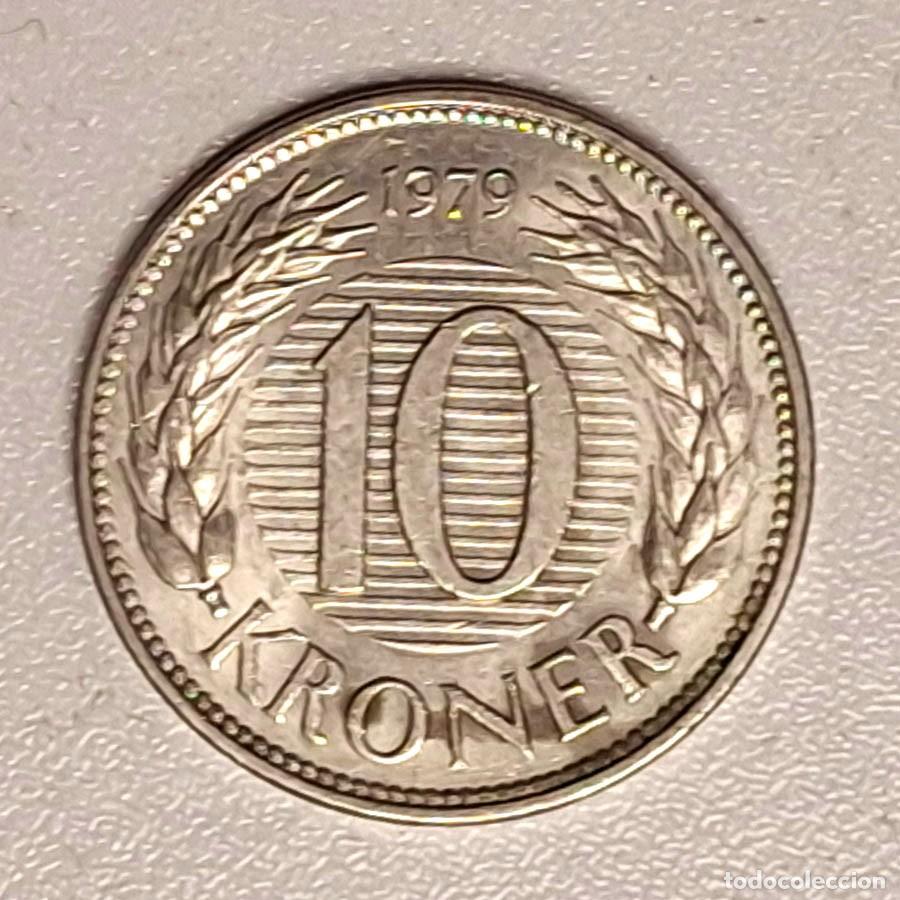 Monedas antiguas de Europa: 1979, 10 coronas de Dinamarca