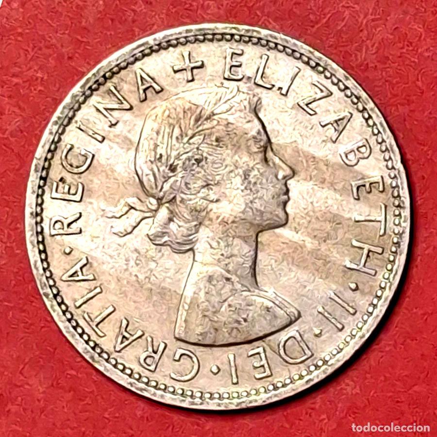 Monedas antiguas de Europa: 1958, media corona Rein Unido