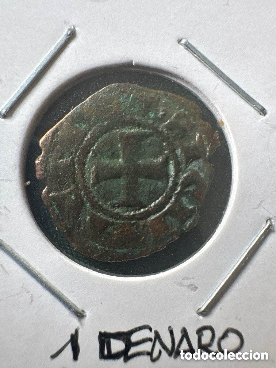 Alte M&uuml;nzen aus Europa: Moneda 1 Denaro, Sicilia 1245, Fenderico II (A15)
