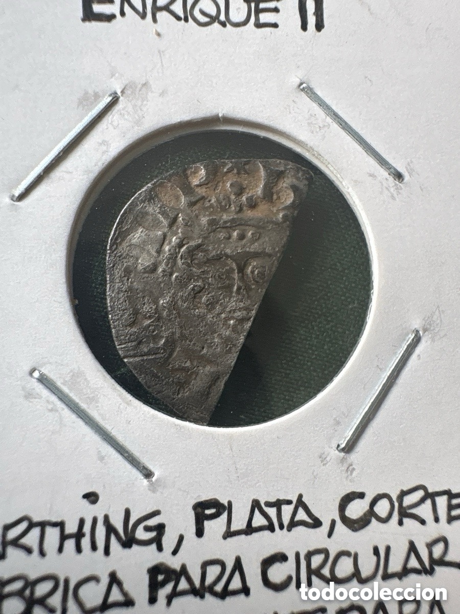 Alte M&uuml;nzen aus Europa: Moneda 1/2 Farthing plata, Enrique II, Londres (A15)