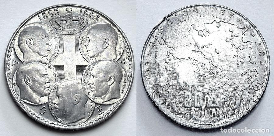 Monnaies anciennes de Europe: GRECIA - 30 DRACMAS - 1963 ND - PLATA - NO CIRCULADA