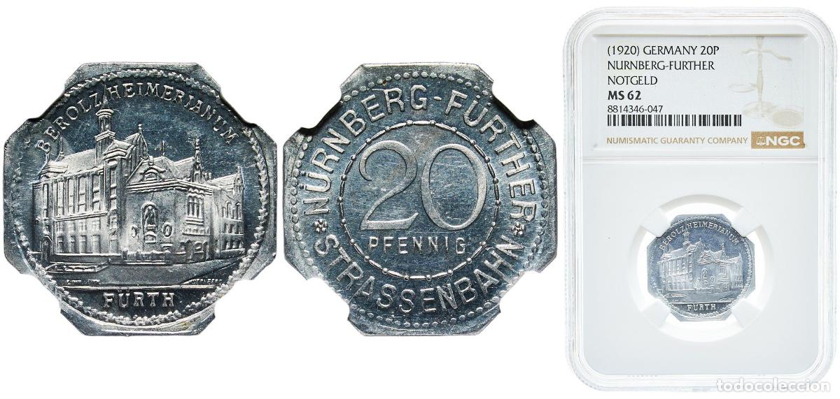 Monedas antiguas de Europa: Germany Cities of Nuremberg and F&uuml;rth ND (1920) 20 Pfenninge - Berolzheimerianum (N&uuml;rnberg-F&uuml;rth) A