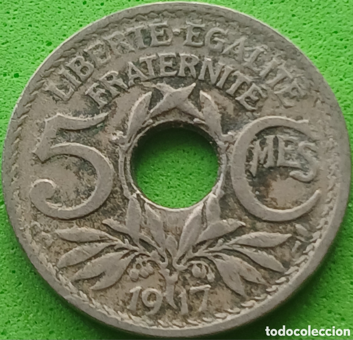 Monedas antiguas de Europa: Francia 5 c&eacute;ntimos 1917 km#865