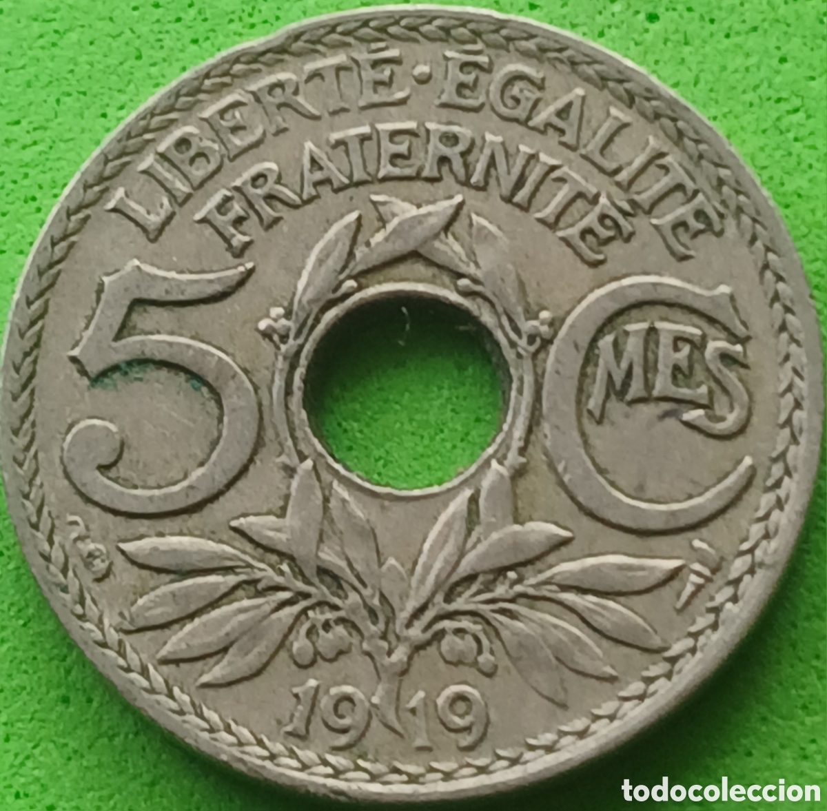 Monedas antiguas de Europa: Francia 5 c&eacute;ntimos 1919 km#865