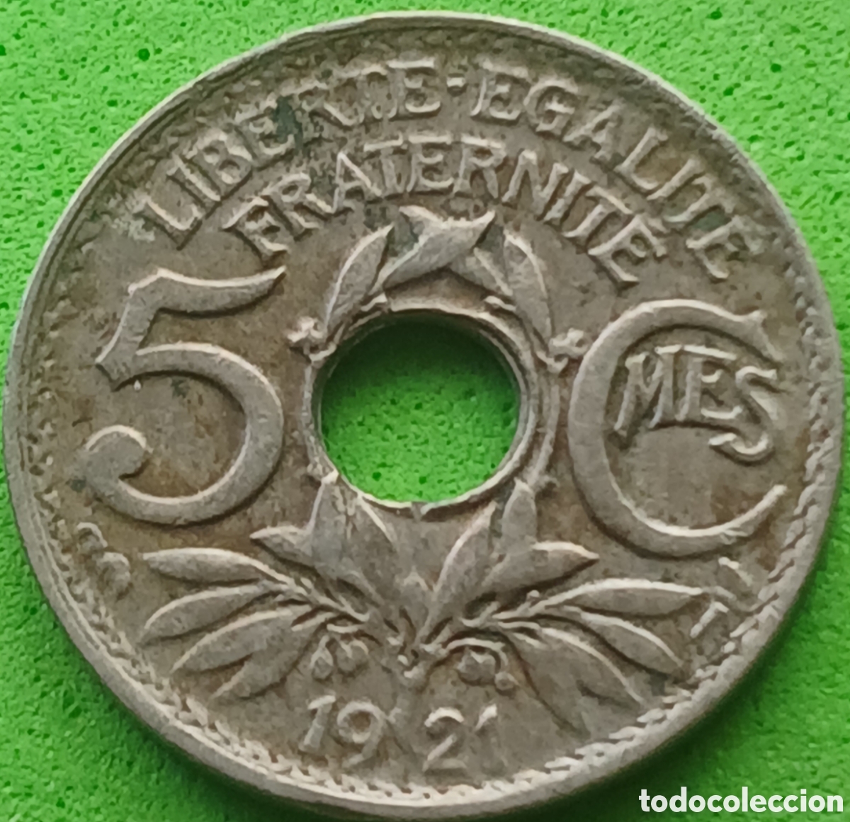 Monedas antiguas de Europa: Francia 5 c&eacute;ntimos 1921 km#875