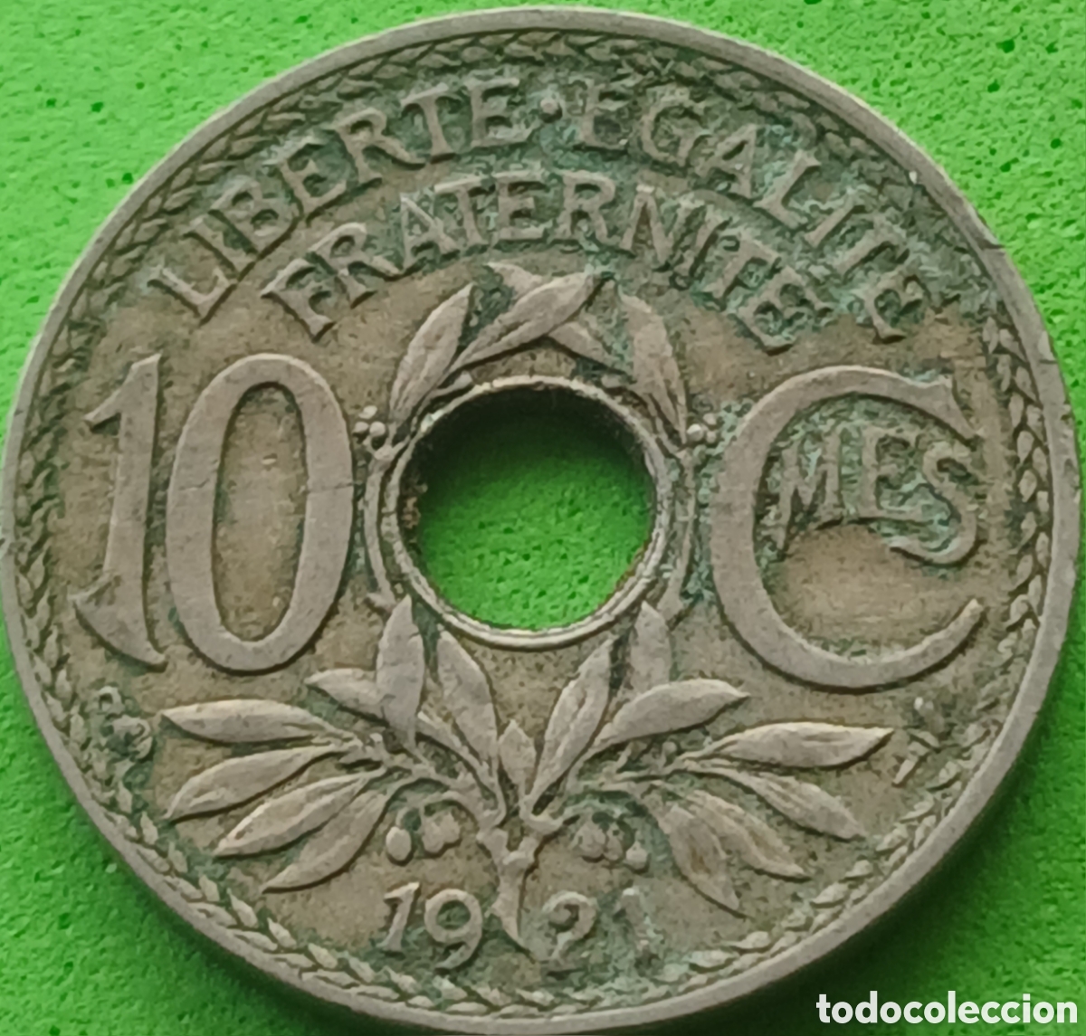 Monedas antiguas de Europa: Francia 10 c&eacute;ntimos 1921 km#866a