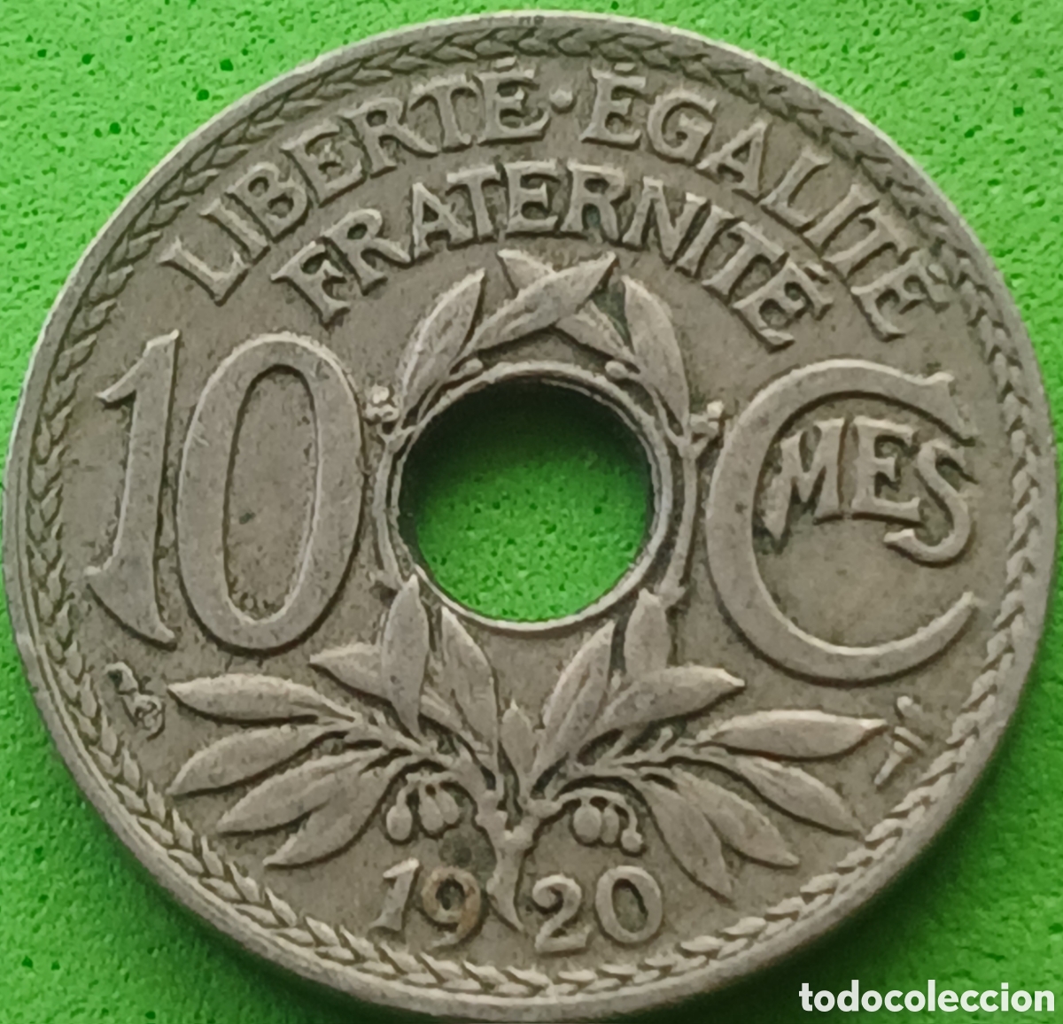 Monedas antiguas de Europa: Francia 10 c&eacute;ntimos 1920 km#866a