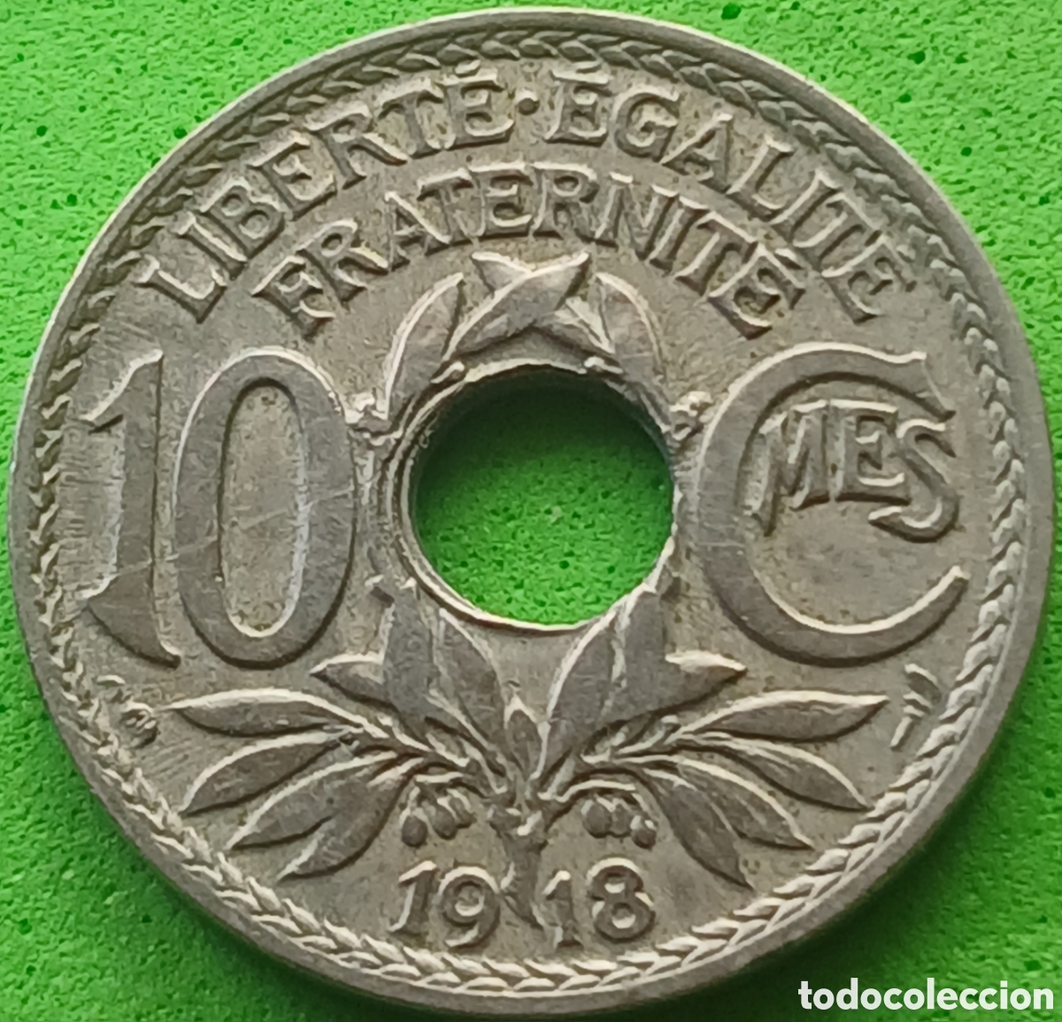 Monedas antiguas de Europa: Francia 10 c&eacute;ntimos 1918 km#866a