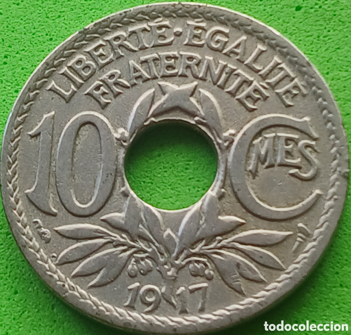 Monedas antiguas de Europa: Francia 10 c&eacute;ntimos 1917 km#866a