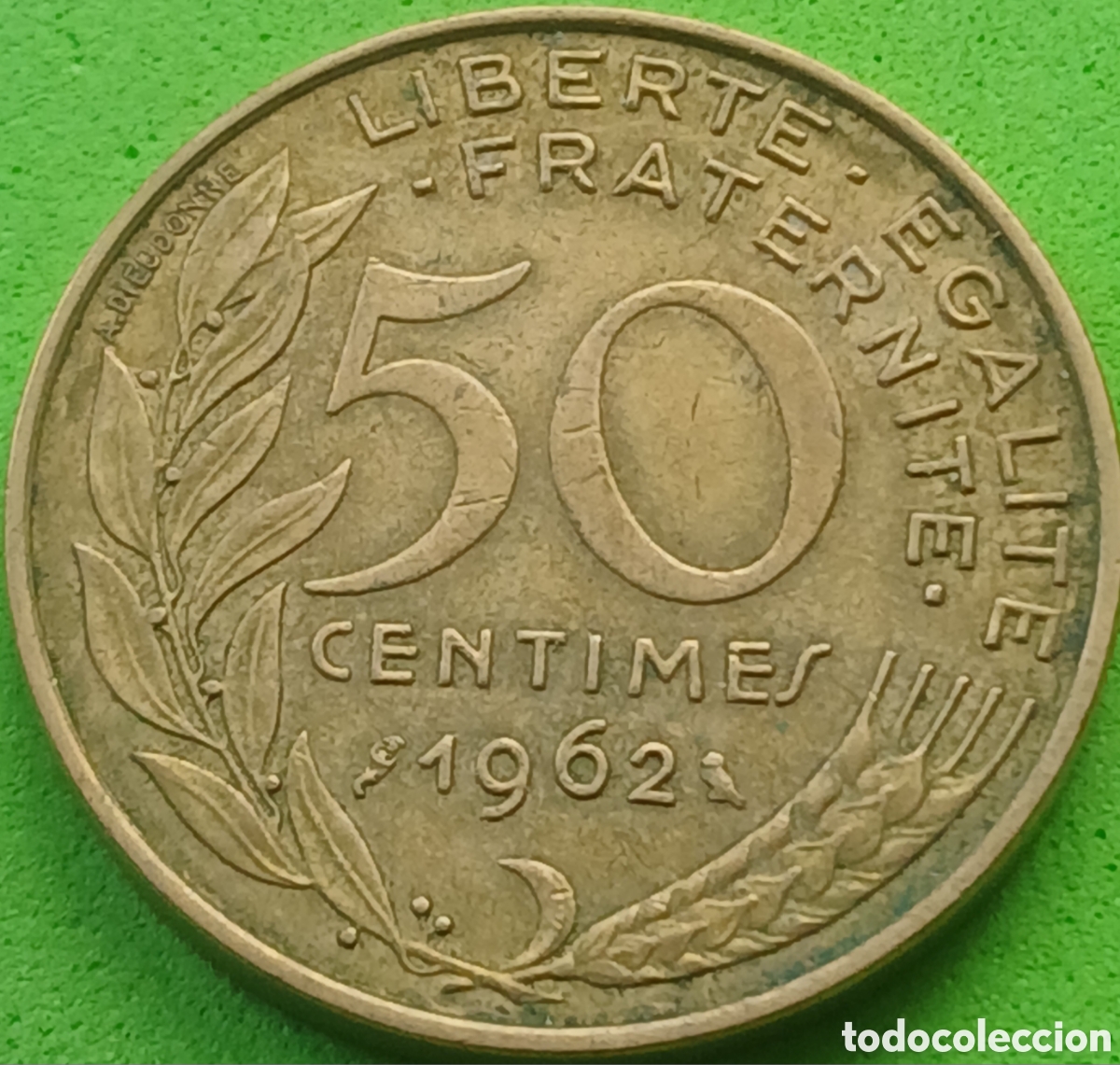 Monedas antiguas de Europa: Francia 50 c&eacute;ntimos 1962 km#939