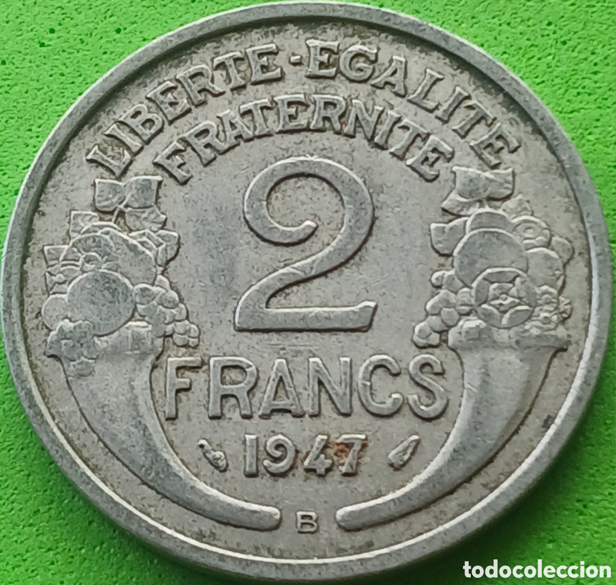 Monedas antiguas de Europa: Francia 2 francos 1947 B Beaumont-le-Roger km#886a