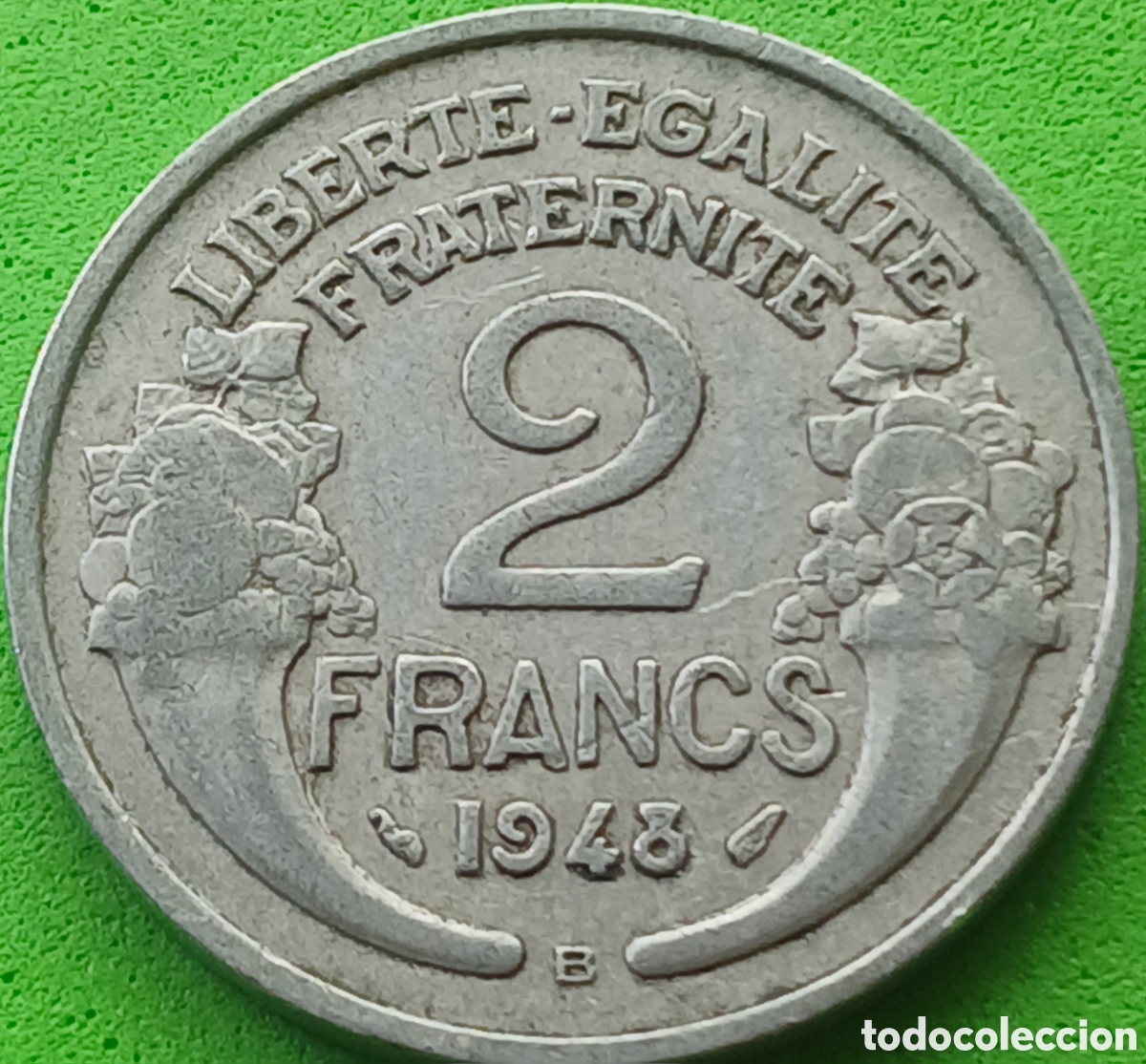 Monedas antiguas de Europa: Francia 2 francos 1948 B Beaumont-le-Roger km#886a