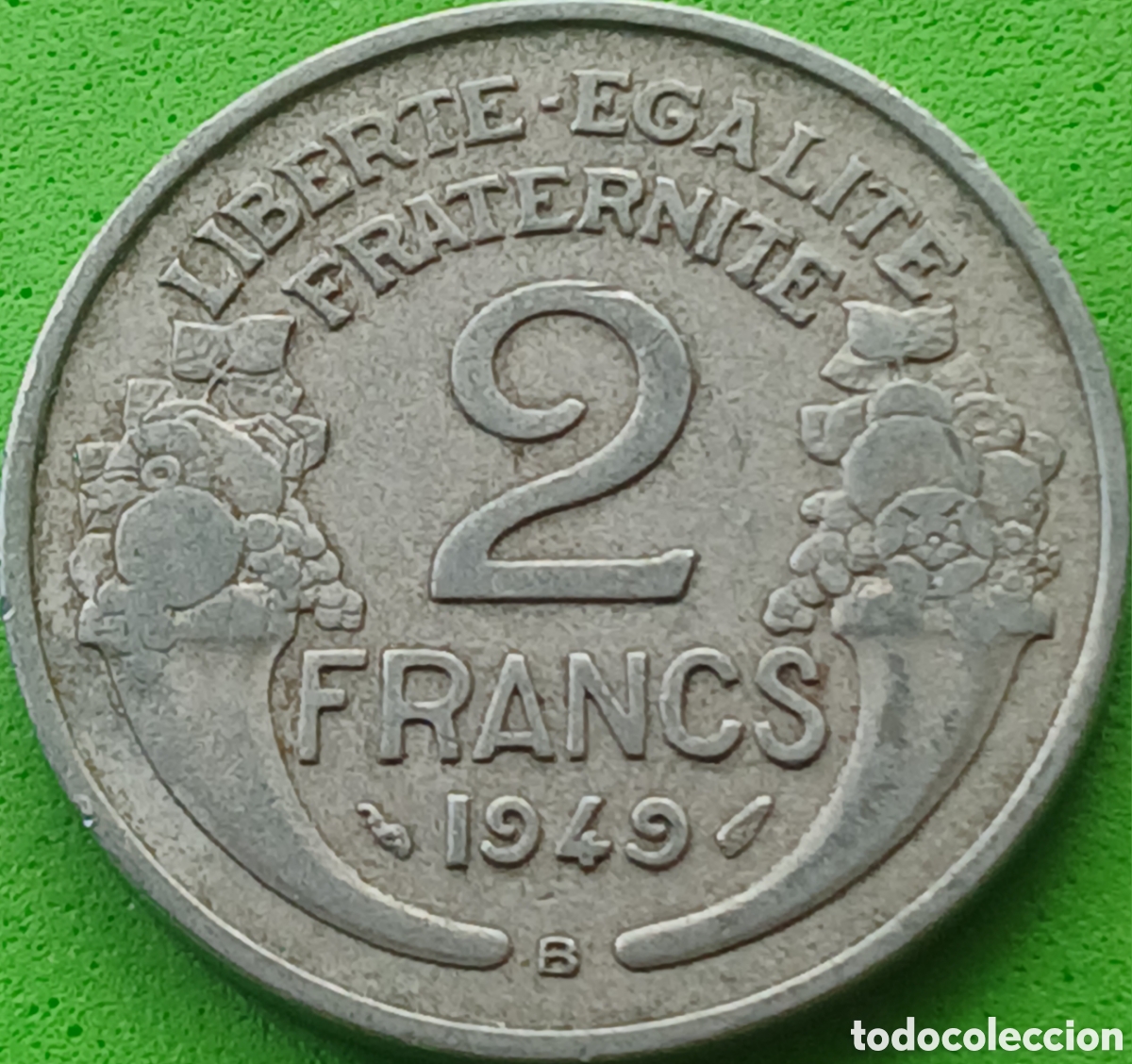 Monedas antiguas de Europa: Francia 2 francos 1949 B Beaumont-le-Roger km#886a