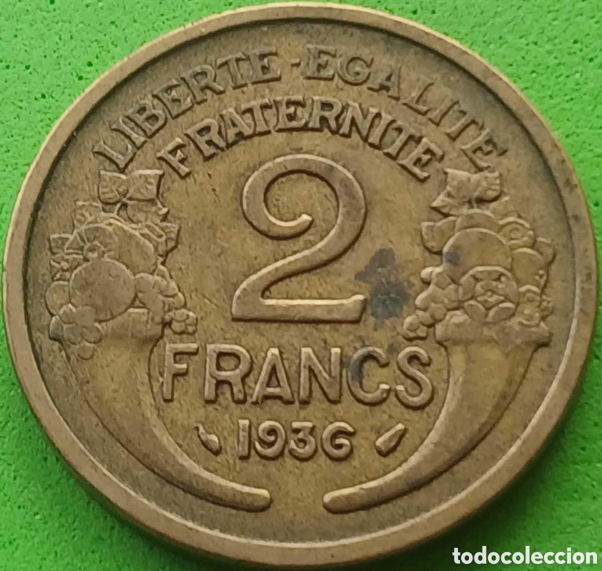 Monedas antiguas de Europa: Francia 2 francos 1936 km#886