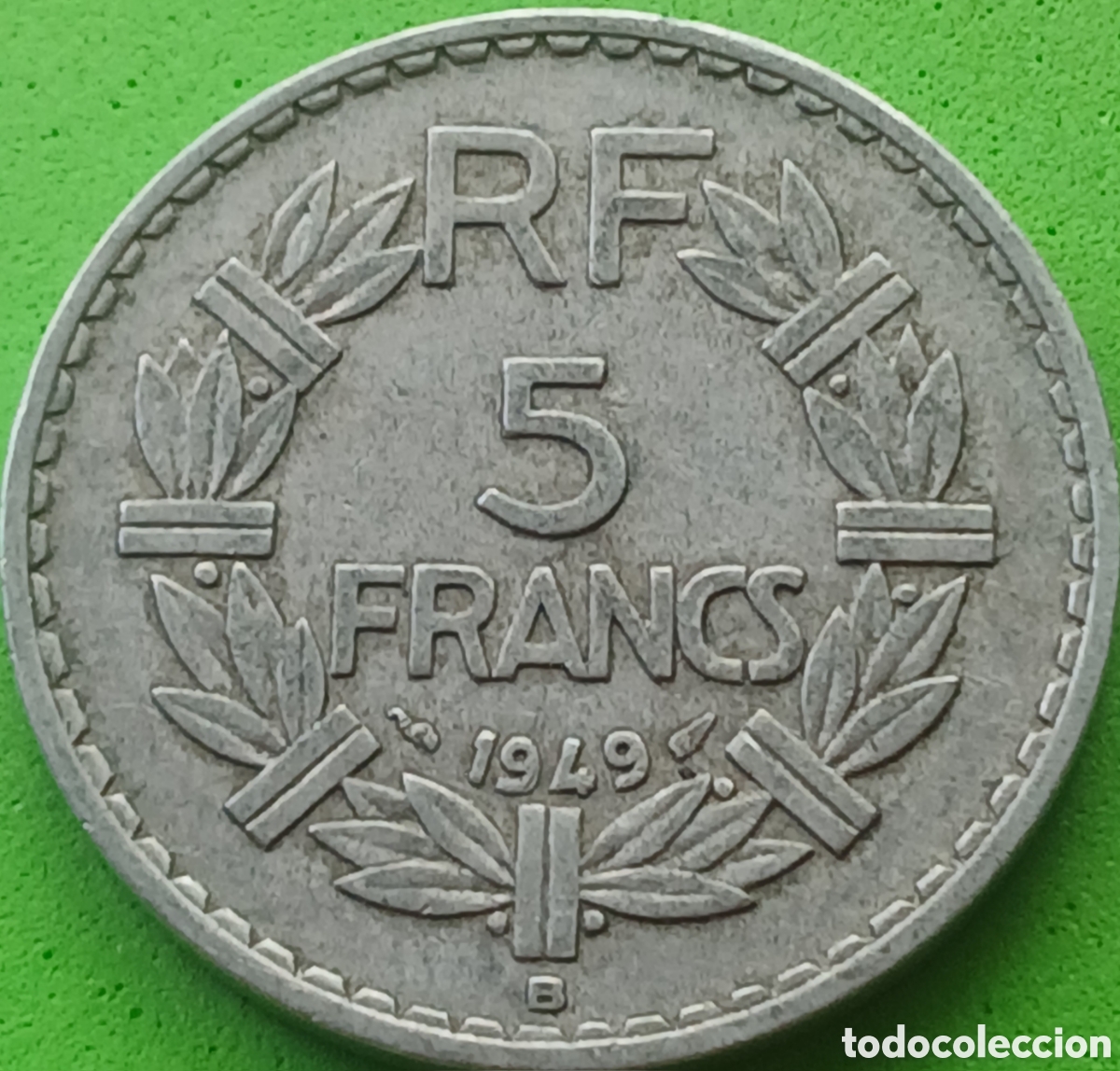 Monedas antiguas de Europa: Francia 5 francos 1949 B Beaumont-le-Roger km#888b
