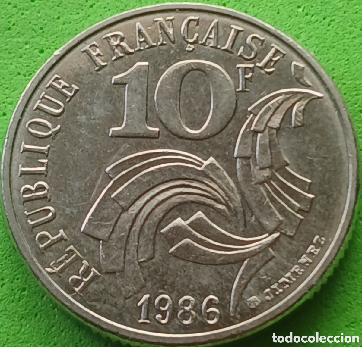 Monedas antiguas de Europa: Francia 10 francos 1986 km#959 Libertad, Igualdad, Fraternidad