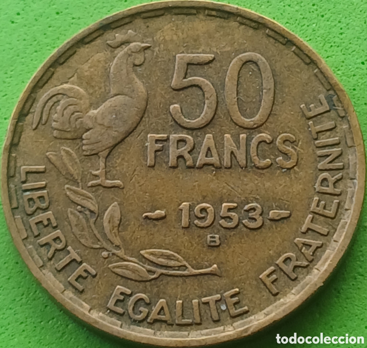 Monedas antiguas de Europa: Francia 50 francos 1953 B Beaumont-le-Roger km#918