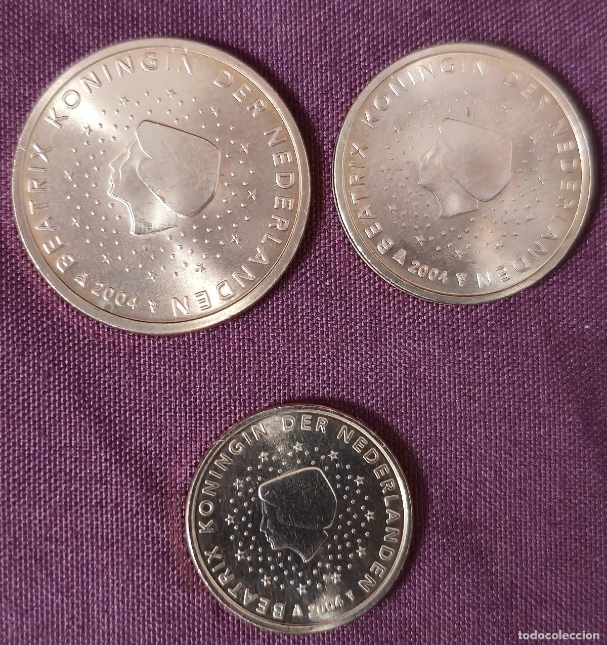 Monedas antiguas de Europa: 3 Monedas Holanda - Paises Bajos 2004 - 1 , 2 y 5 centimos de Euro