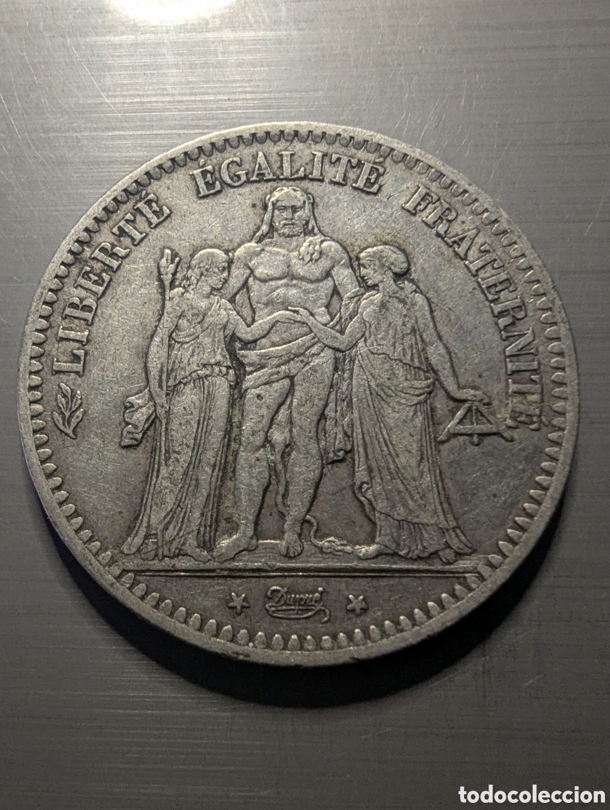 Monedas antiguas de Europa: Francia 5 francos 1849a plata