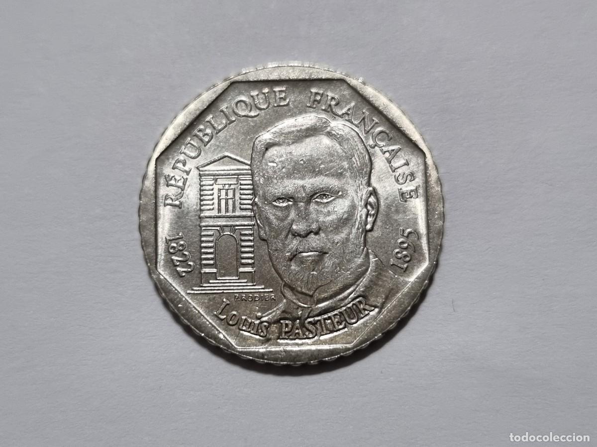 Old Coins of Europe: Moneda EBC Republica Francesa 1995 Francia 2 Franco 1822-1895 Louis Pasteur