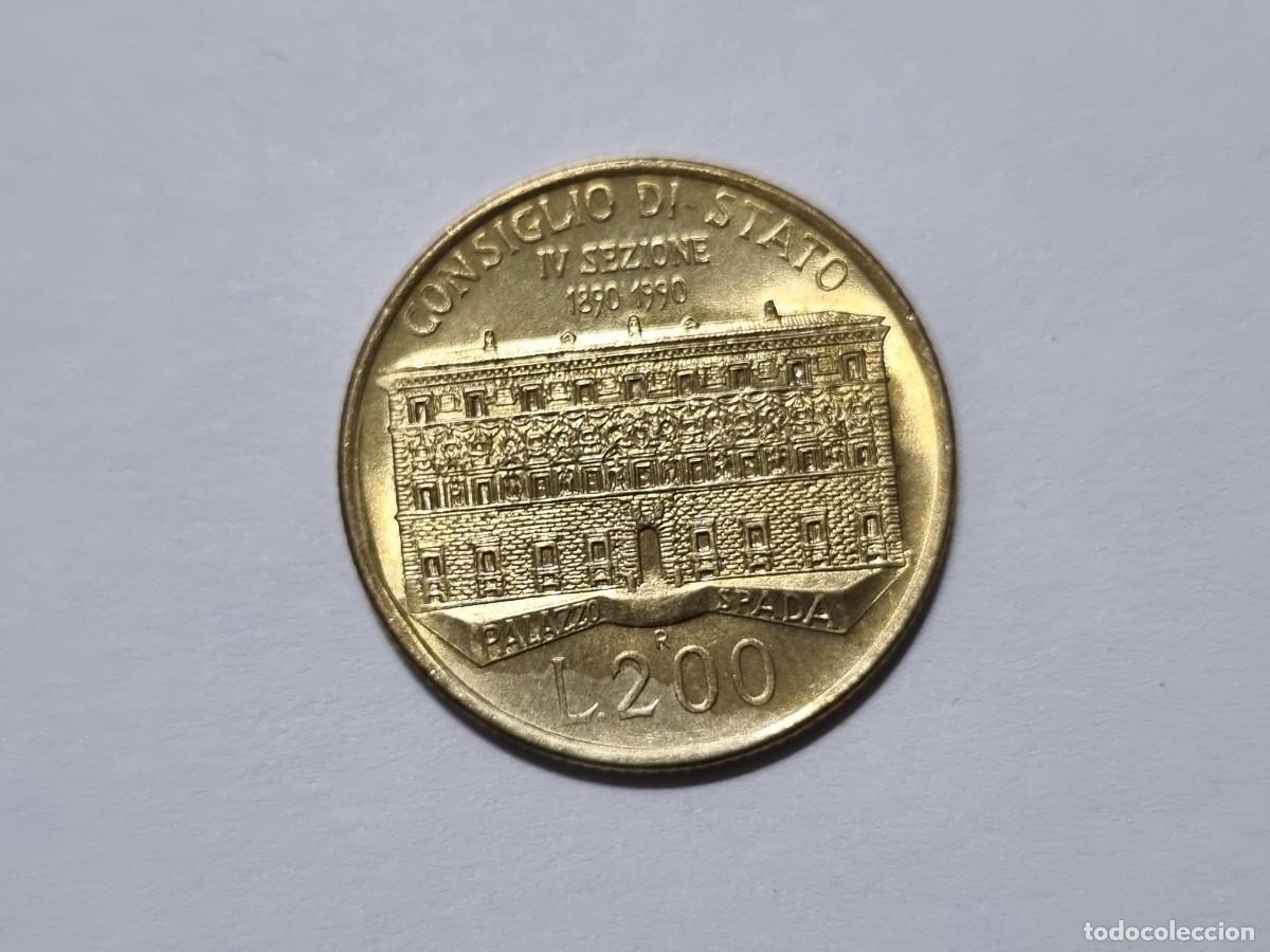 Monnaies anciennes de Europe: Moneda SC Republica Italiana 1890-1990 Italia 200 Liras L.200 Consiglio di Stato
