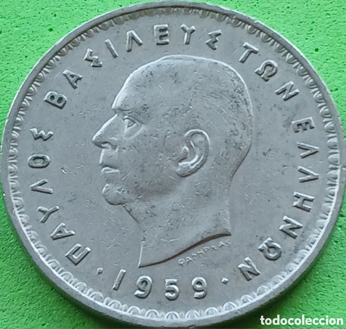 Monedas antiguas de Europa: Grecia 10 dracmas 1959 km#84