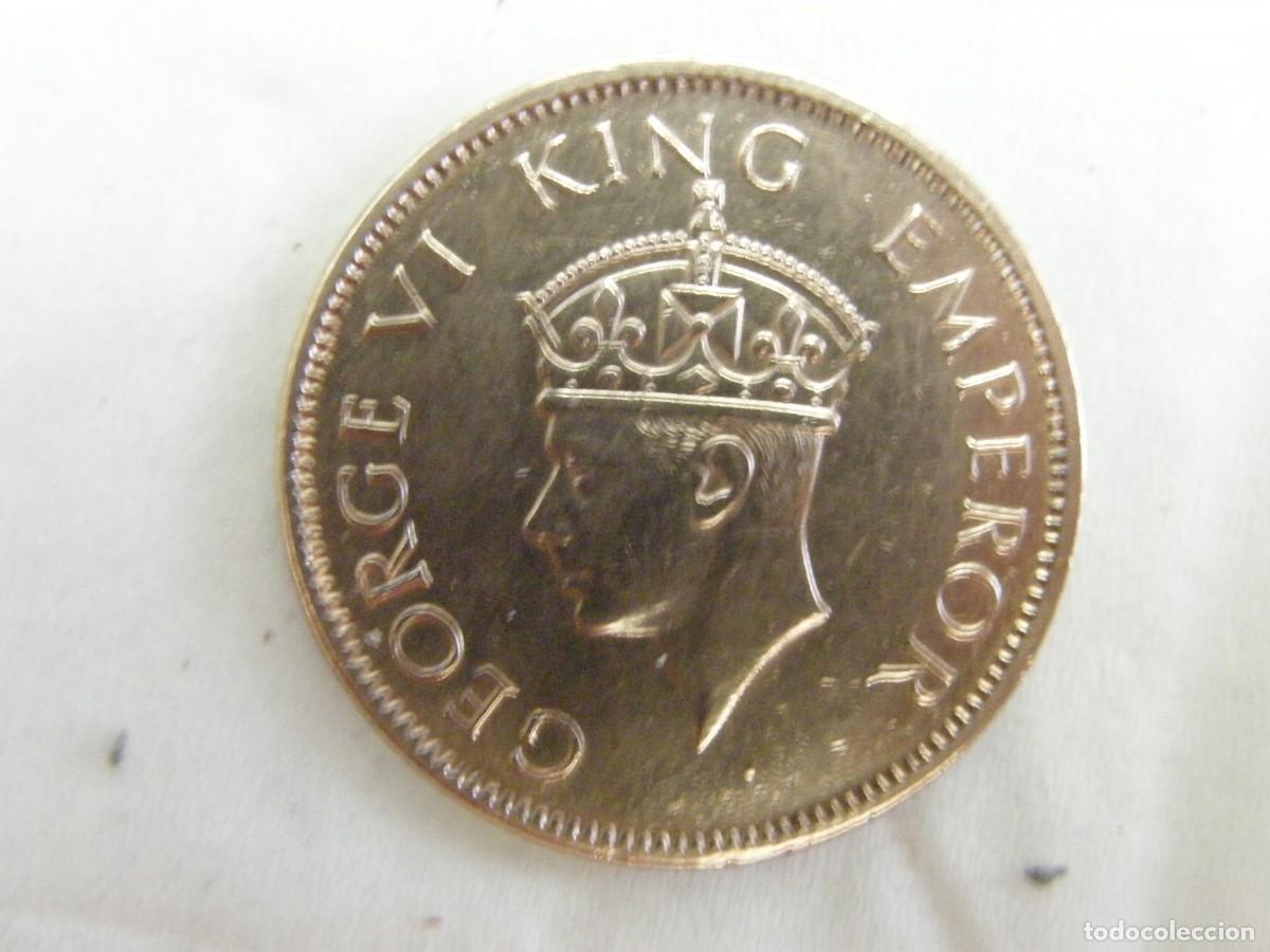 Monedas antiguas de Europa: 1/4 Anna India Brit&aacute;nica 1942 &ndash; Jorge VI &ndash; Bronce &ndash; Ceca Calcuta &ndash; KM#531