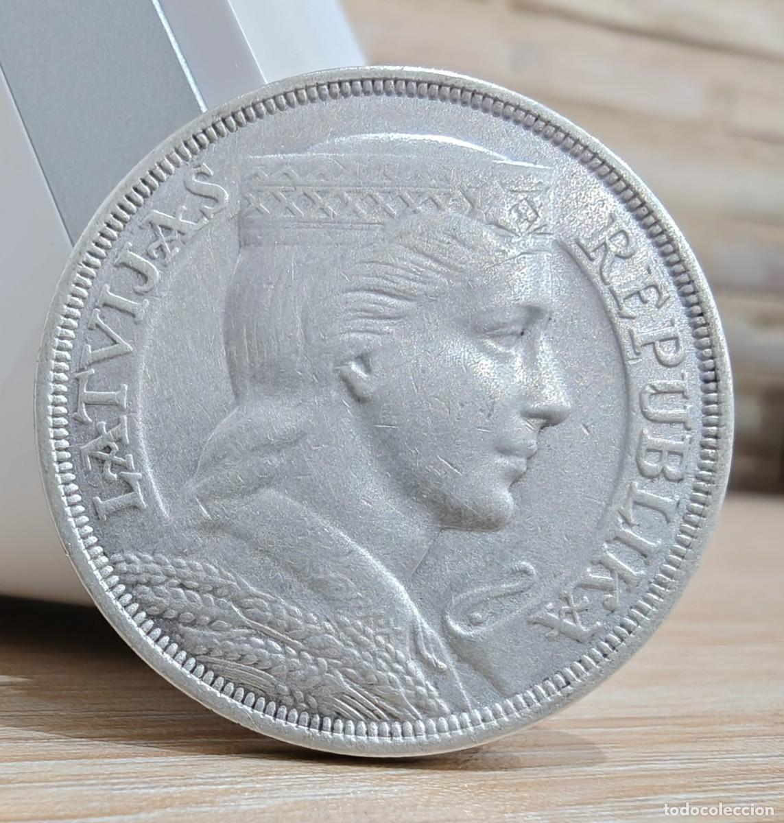 Monedas antiguas de Europa: Moneda 5 Lats plata 1931 Letonia
