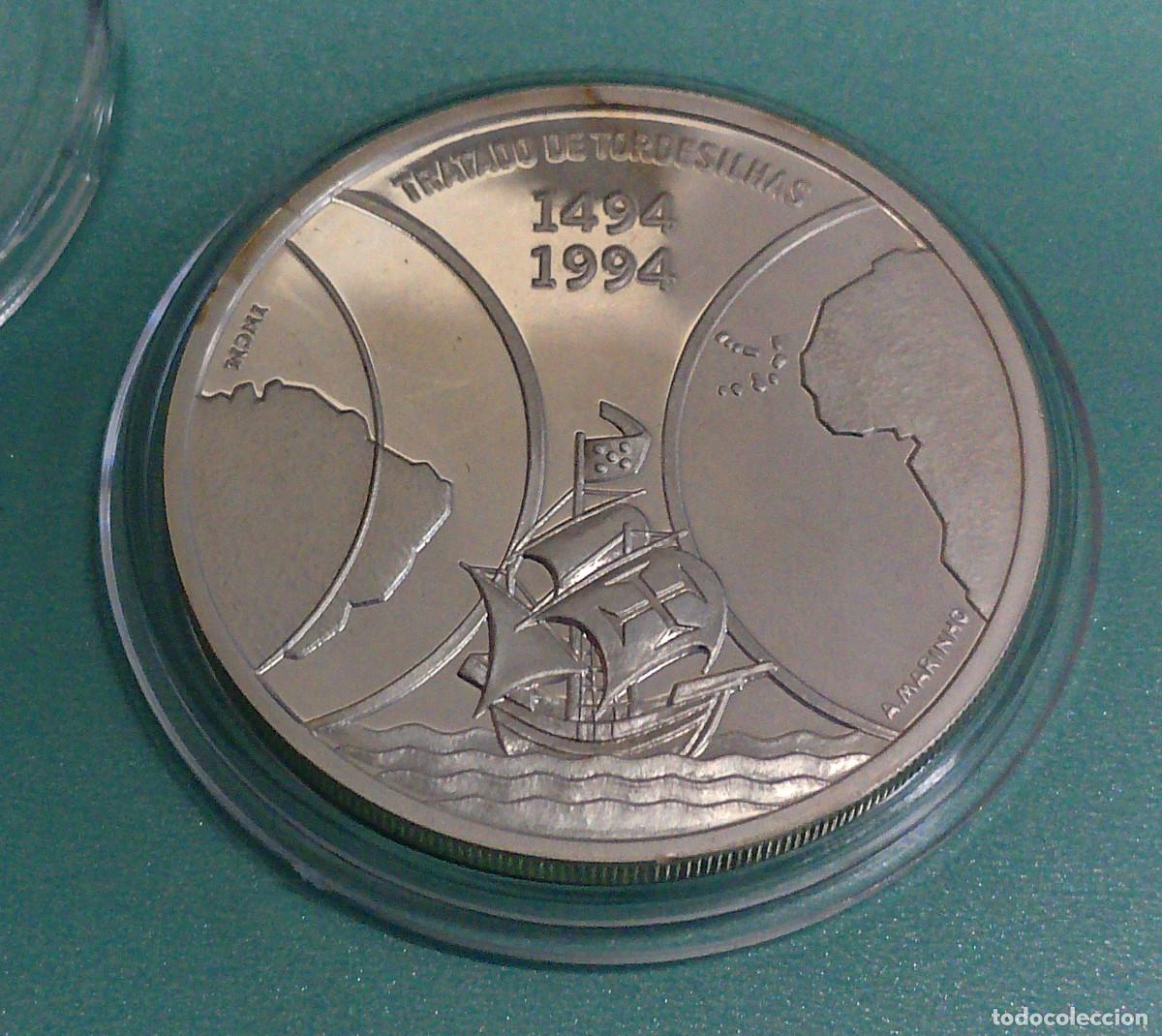 Monedas antiguas de Europa: Moneda de PLATA Tratado de Tordesillas Cabo Verde 1494 - 1994
