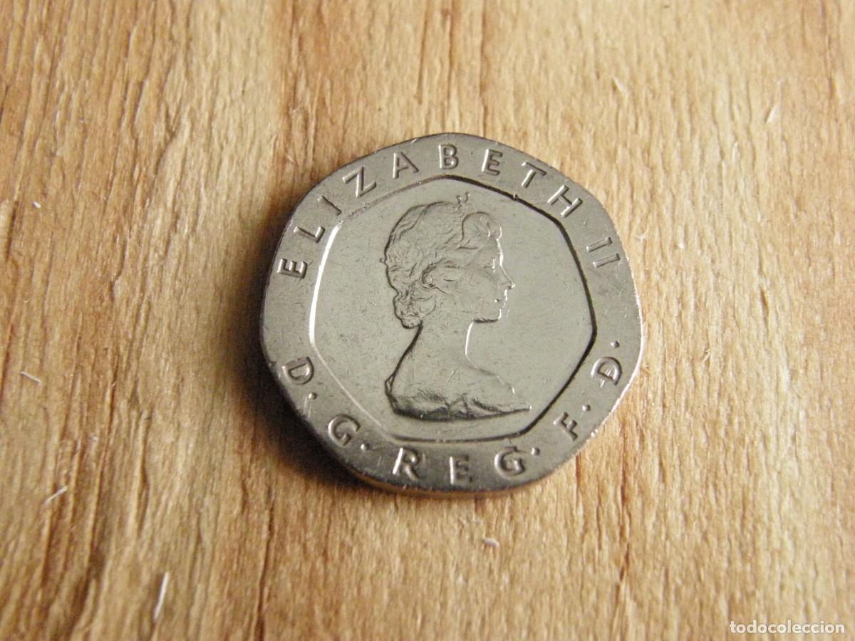 Monedas antiguas de Europa: UK 20p 1982 &ndash; Rosa Tudor &ndash; Elizabeth II &ndash; KM#931 &ndash; Moneda de 7 lados