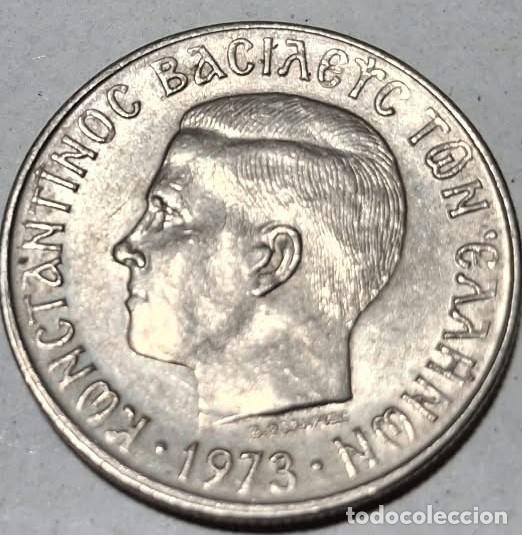 Monedas antiguas de Europa: Grecia, 1 Dracma 1973 (Constantino II) KM#89./ Usada, bonita, la de las fotos.