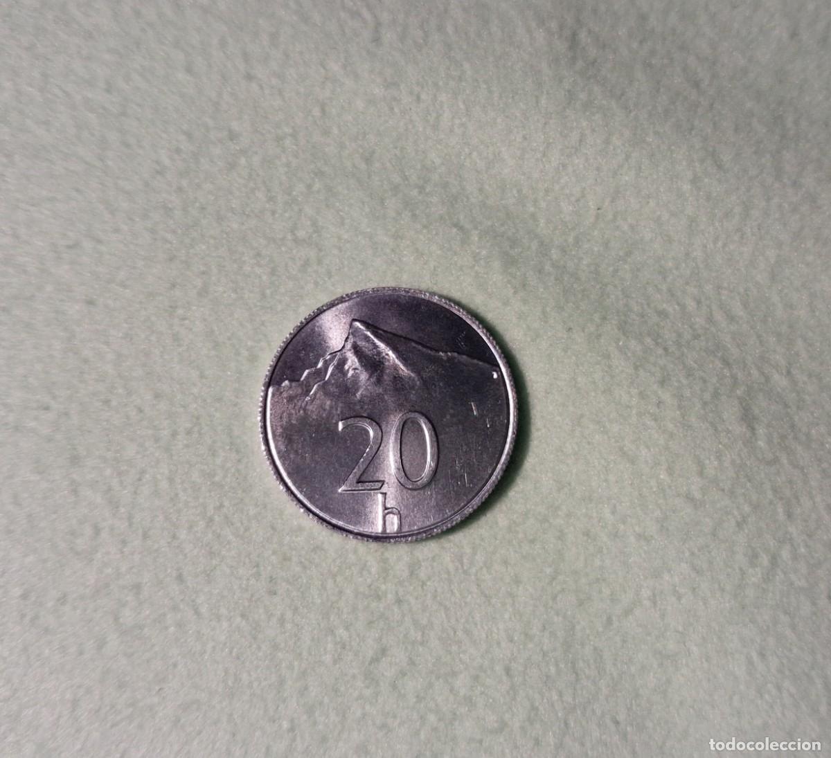 Monedas antiguas de Europa: 20 Halierov Kriv&aacute;n Eslovaquia 2021