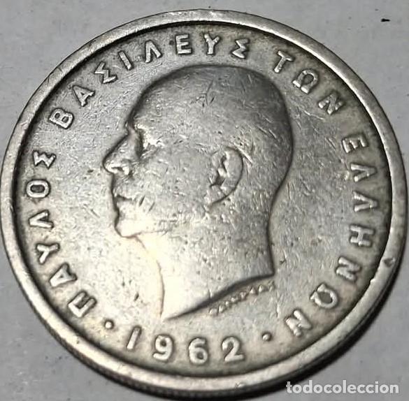 Monedas antiguas de Europa: Grecia, 2 Dracmas 1962 (Pablo I) KM#82./ Usada, bonita, la de las fotos.