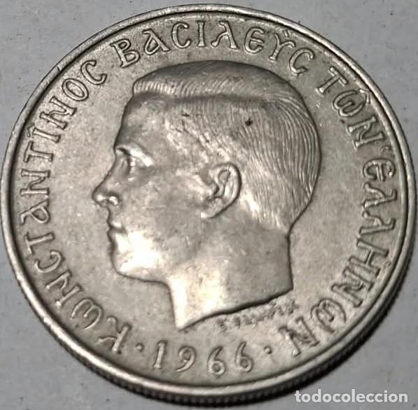 Monedas antiguas de Europa: Grecia, 2 Dracmas 1966 (Constantino III) KM#90./ Usada, bonita, la de las fotos.