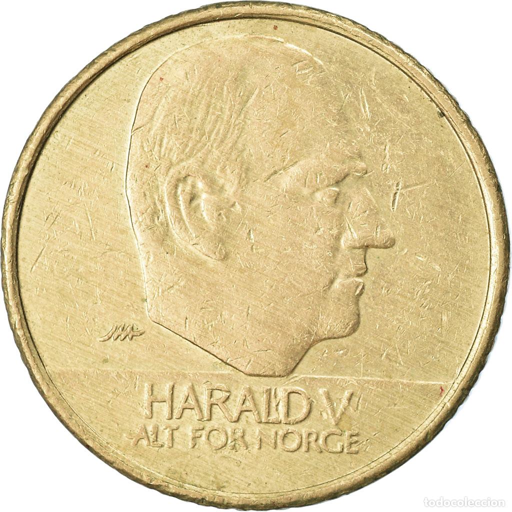 Monedas antiguas de Europa: [#776767] Moneda, Noruega, Harald V, 10 Kroner, 1996, MBC, N&iacute;quel - lat&oacute;n, KM:457
